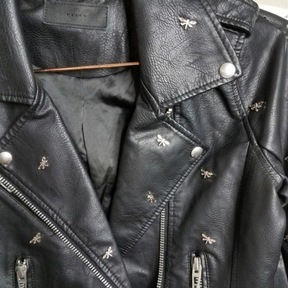 Blank NYC Black Dragonfly Vegan Leather Moto Jacket Size XS - Picture 3 of 9